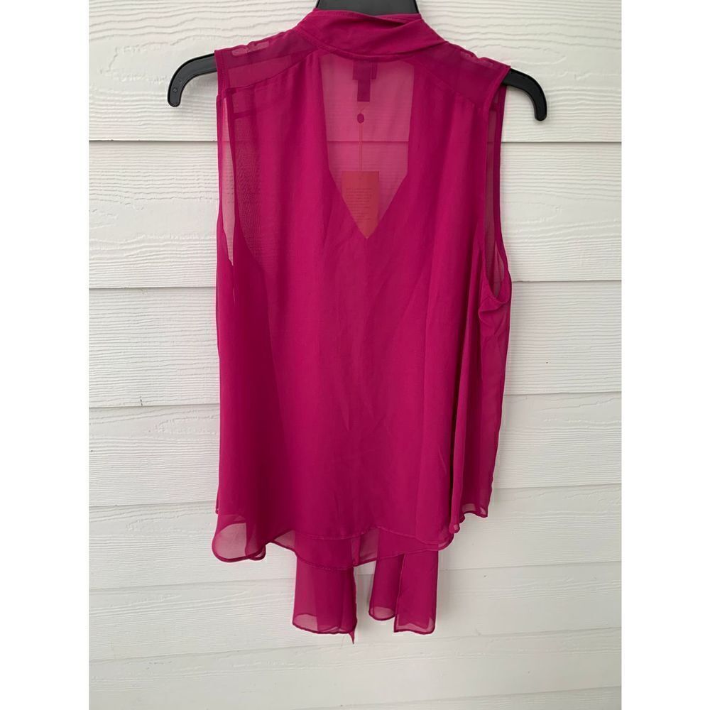 6th & Lane Fuschia Transparent Blouse size 16 Junior - Picture 3 of 7